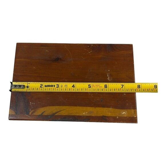 Cedar Trinket Box Photo Keepsake Vintage Wood Handmade Jewelry Dresser 7.75x5 - Picture 7 of 9